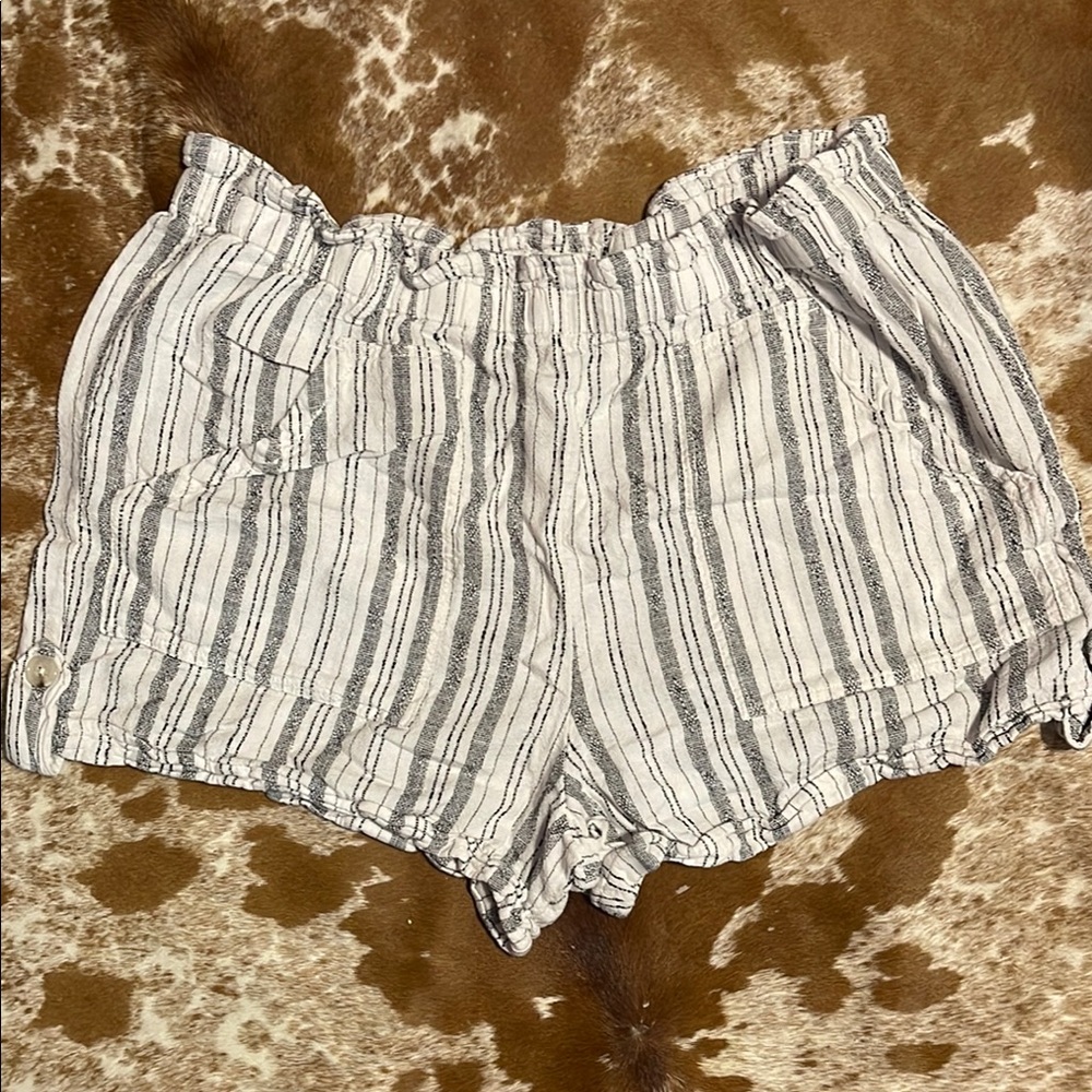 Time and Tru High Waist White and Black Shorts